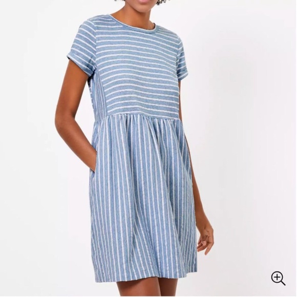 LOFT Dresses & Skirts - Loft blue and white striped dress, 14